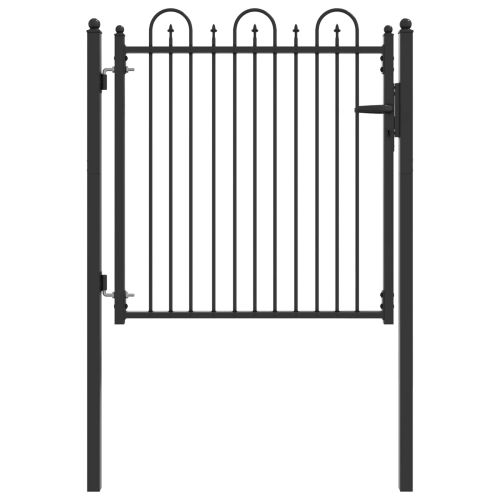 Врата за ограда HORST 100 x 100 cm Метал Черно С ключалка