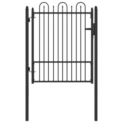 Врата за ограда HORST 100 x 125 cm Метал Черно С ключалка