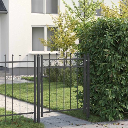 Врата за ограда HORST 100 x 100 cm Метал Черно С ключалка