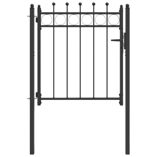 Врата за ограда HORST 100 x 100 cm Метал Черно С ключалка