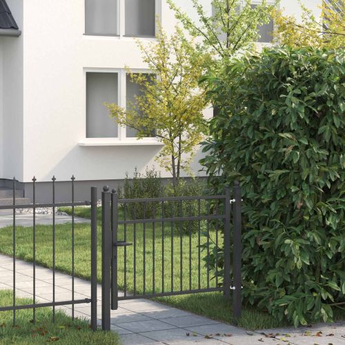 Врата за ограда HORST 100 x 75 cm Метал Черно С ключалка