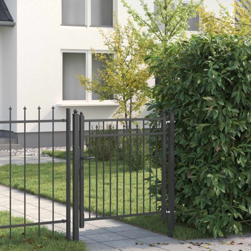Врата за ограда HORST 100 x 100 cm Метал Черно С ключалка