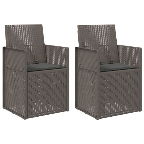 Градински Dining Столове 2 pcs Светлосиво и антрацит ПП