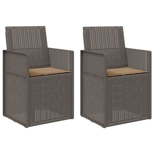 Градински Dining Столове 2 pcs Светлосиво и Таупе ПП