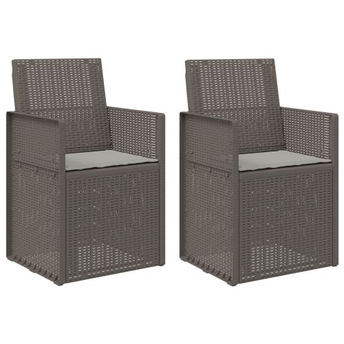 Градински Dining Столове 2 pcs Светлосиво ПП