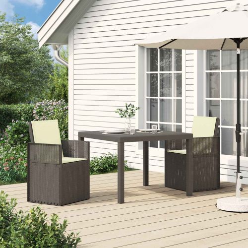 Градински Dining Столове 2 pcs Светло сиво и Кремаво ПП