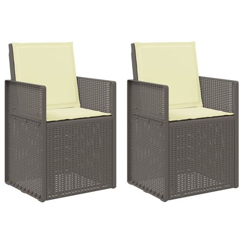 Градински Dining Столове 2 pcs Светло сиво и Кремаво ПП