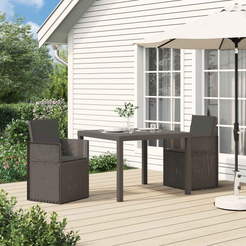 Градински Dining Столове 2 pcs Светлосиво и антрацит ПП