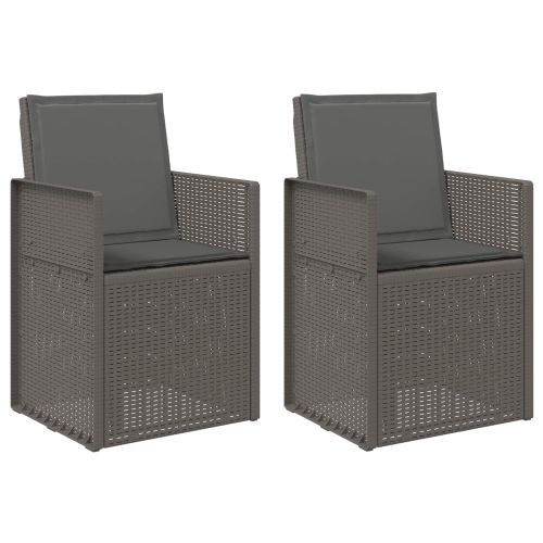 Градински Dining Столове 2 pcs Светлосиво и антрацит ПП