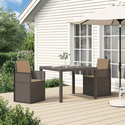 Градински Dining Столове 2 pcs Светлосиво и Таупе ПП