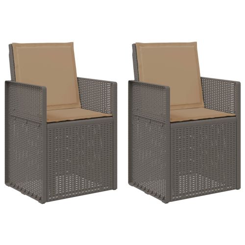 Градински Dining Столове 2 pcs Светлосиво и Таупе ПП