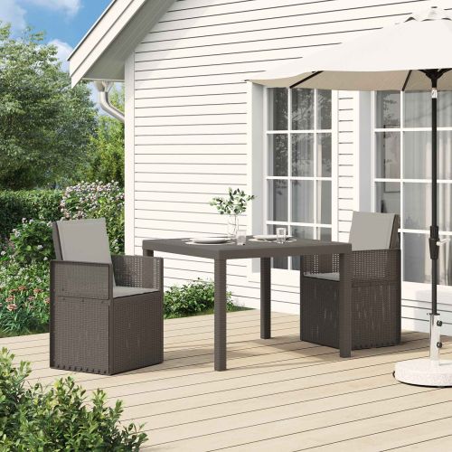 Градински Dining Столове 2 pcs Светлосиво ПП