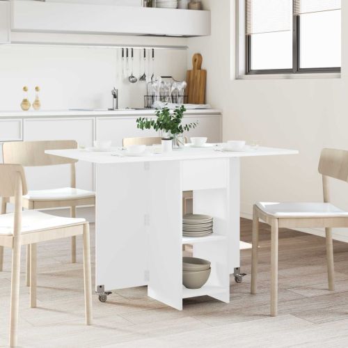 Маса за хранене 115 x 70 x 75 см Инженерна дървесина Бяло