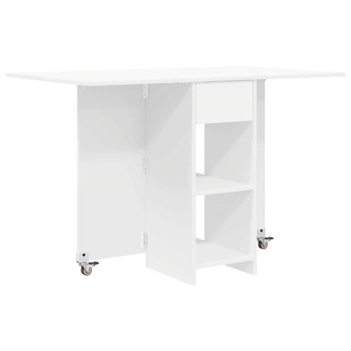 Маса за хранене 115 x 70 x 75 см Инженерна дървесина Бяло