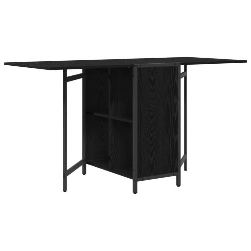 Маса за хранене 144 x 60 x 75 см Инженерна дървесина Черен дъб