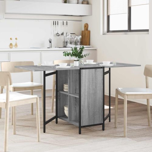 Маса за хранене 144 x 60 x 75 см Инженерна дървесина Сив Сонома