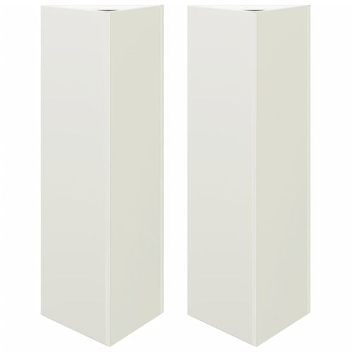 Градински кашпи, 2 бр, бели, триъгълна, 30x26x75 см, стомана