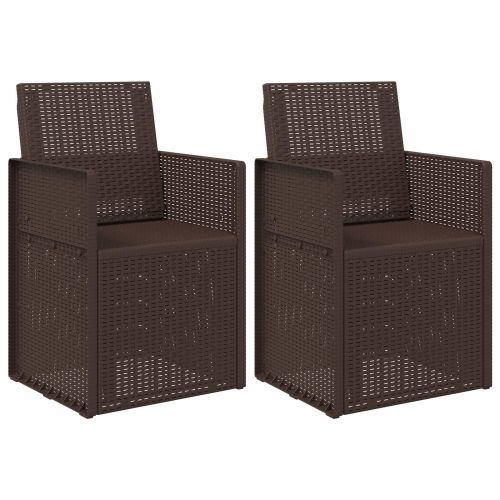 Градински Dining Столове 2 pcs Кафяво ПП