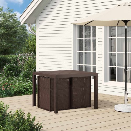 Градински Dining Столове 2 pcs Кафяво ПП