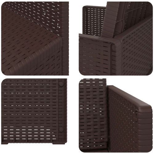 Градински Dining Столове 2 pcs Кафяво ПП