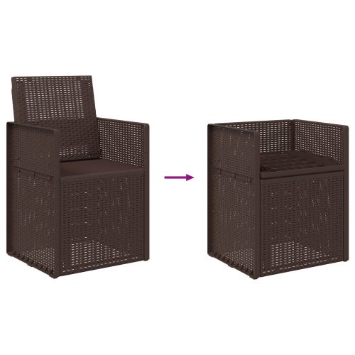 Градински Dining Столове 2 pcs Кафяво ПП