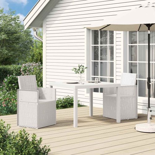 Градински Dining Столове 2 pcs Бяло ПП