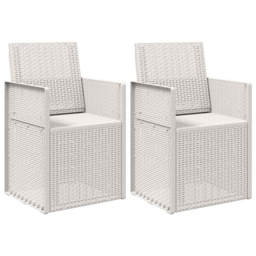 Градински Dining Столове 2 pcs Бяло ПП
