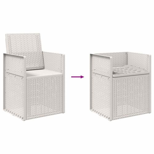 Градински Dining Столове 2 pcs Бяло ПП