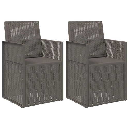 Градински Dining Столове 2 pcs Светлосиво ПП