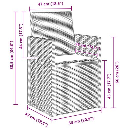 Градински Dining Столове 2 pcs Антрацит ПП