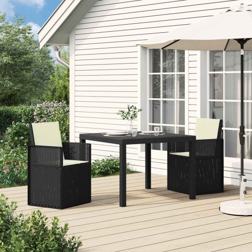 Градински Dining Столове 2 pcs Антрацит и кремаво ПП