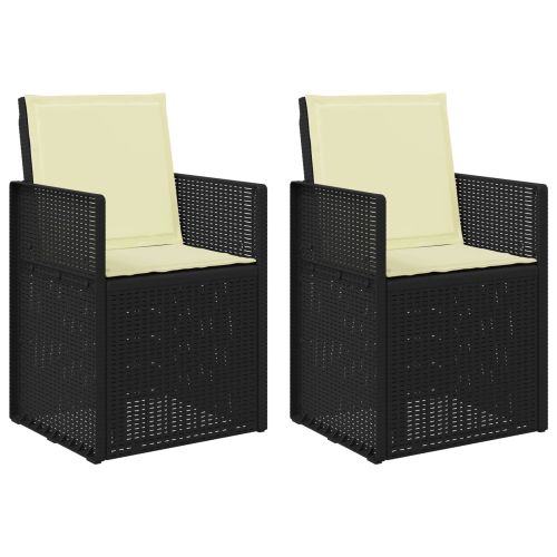 Градински Dining Столове 2 pcs Антрацит и кремаво ПП