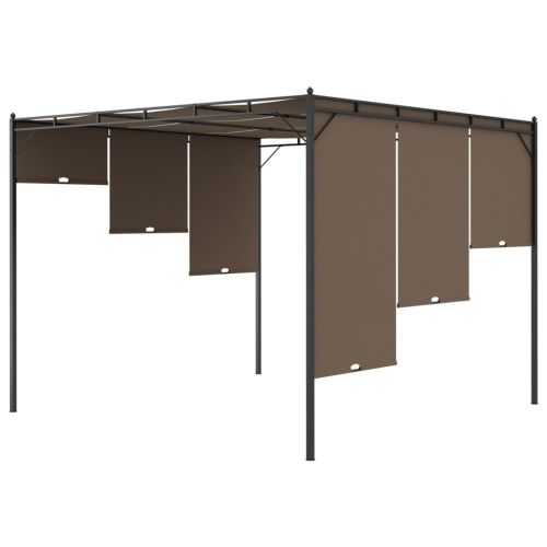 Градинска шатра със странична завеса, 3x3x2,25 м, таупе