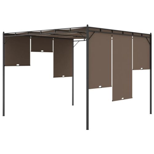 Градинска шатра със странична завеса, 3x3x2,25 м, таупе