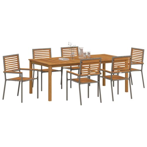 Комплект за хранене в градината 7 pcs Сив