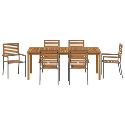 Комплект за хранене в градината 7 pcs Сив