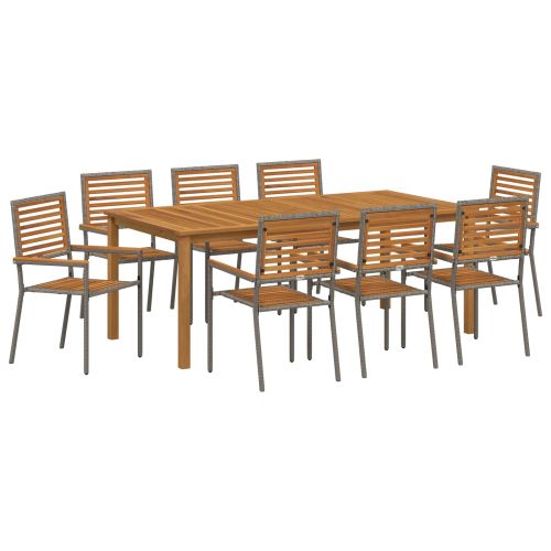 Комплект за хранене в градината 9 pcs Сив
