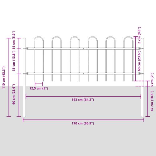 Градска ограда BOXTEL 5 бр. 8,5 x 0,6 м Бяло