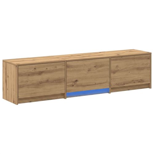 TV шкаф с LED с LED ленти Дъб Артизан 165 x 34 x 40 см