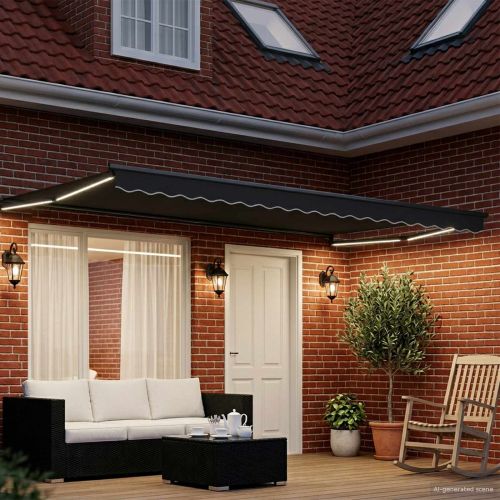 Електрически разтегателен навес Антрацит 4,5 × 3 m