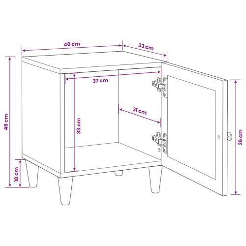 Нощен шкаф Светло кафяво 80 x 50 x 40 cm Инженерна дървесина