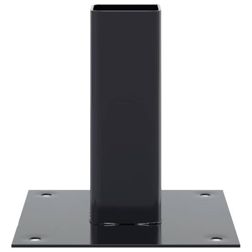 Основи за стълбове квадрат 4 бр прахово боядисана стомана