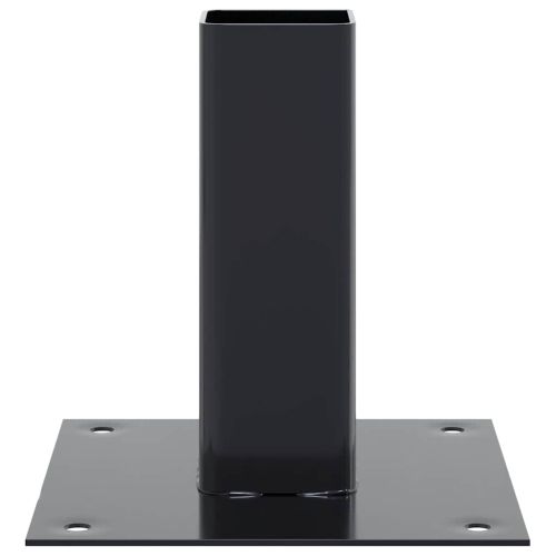 Основи за стълбове квадрат 12 бр прахово боядисана стомана