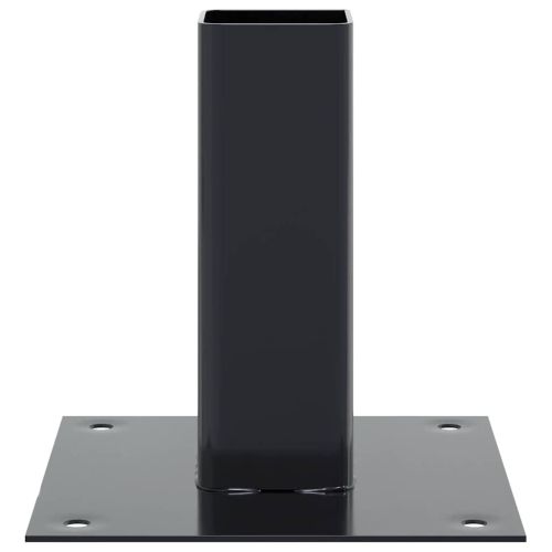 Основи за стълбове квадрат 4 бр прахово боядисана стомана