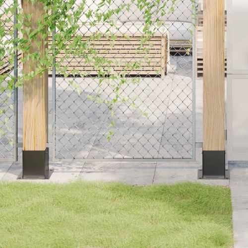 Основи за стълбове квадрат 12 бр прахово боядисана стомана