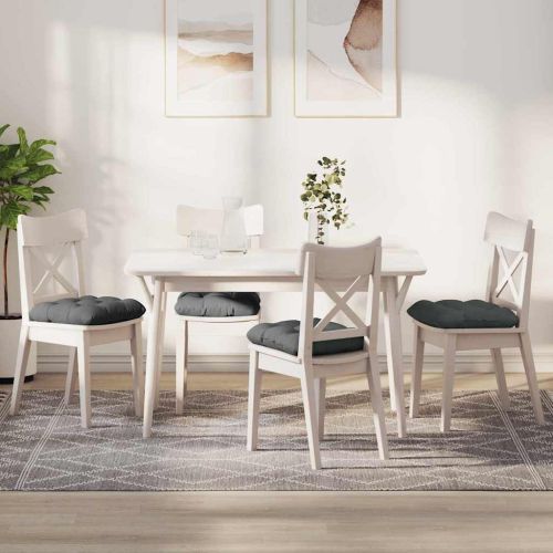 Възглавници за седалки 4 pcs Тъмен сив 45 x 45 x 12 см текстил