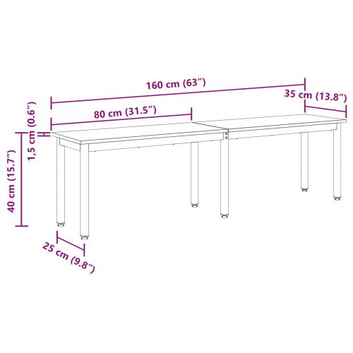 Пейка Черния дъб 160 x 35 x 45 cm Инженерно дърво