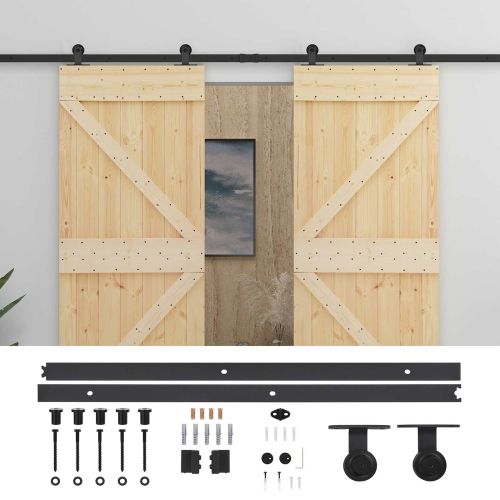 Преплъзваща се врата 2 pcs Естествено и черно