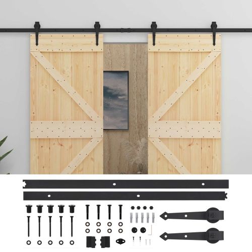 Преплъзваща се врата 2 pcs Естествено и черно
