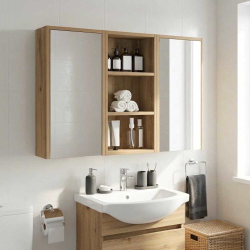 Банен стенен шкаф с рафт Дъб Артизан 30 x 16 x 62,5 см